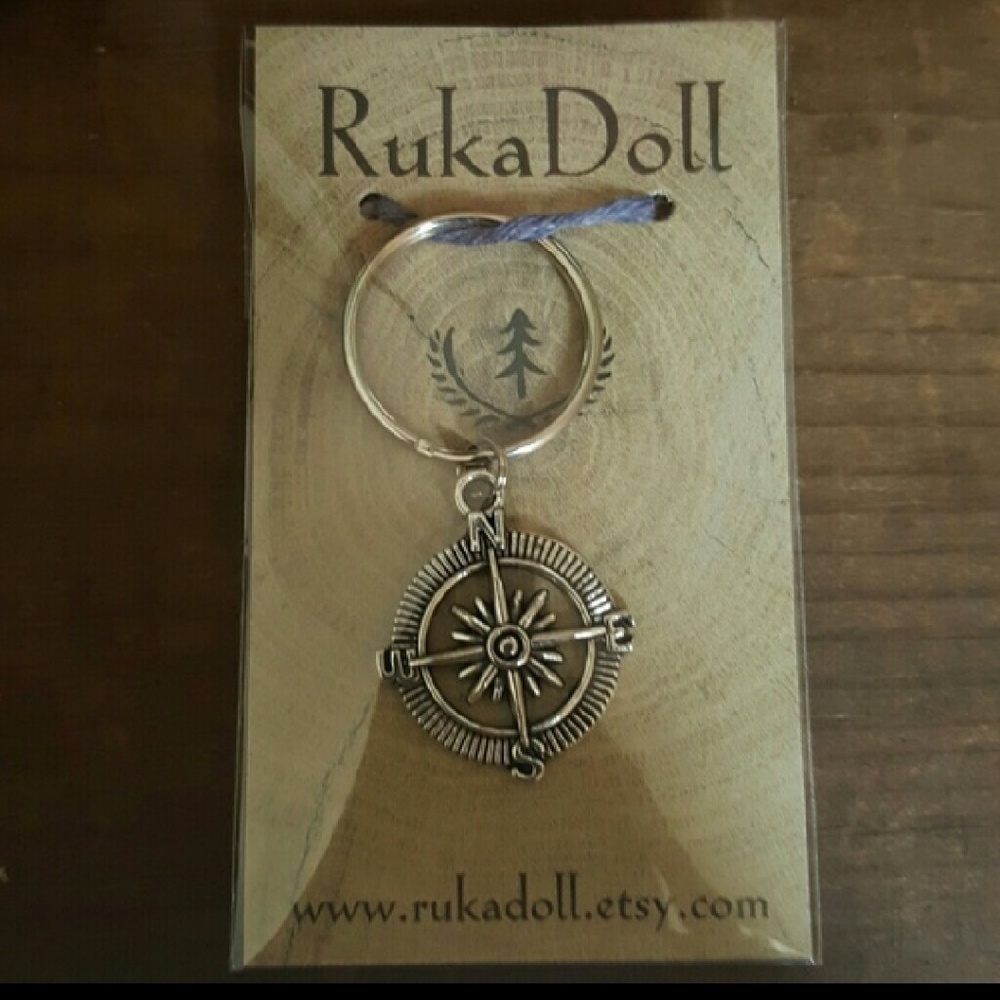 Compass Keychain Nautical Traveler Travel - Picture 7 of 7